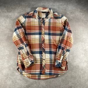 Outpost Makers Orange Plaid Flannel Button Down Men’s Small